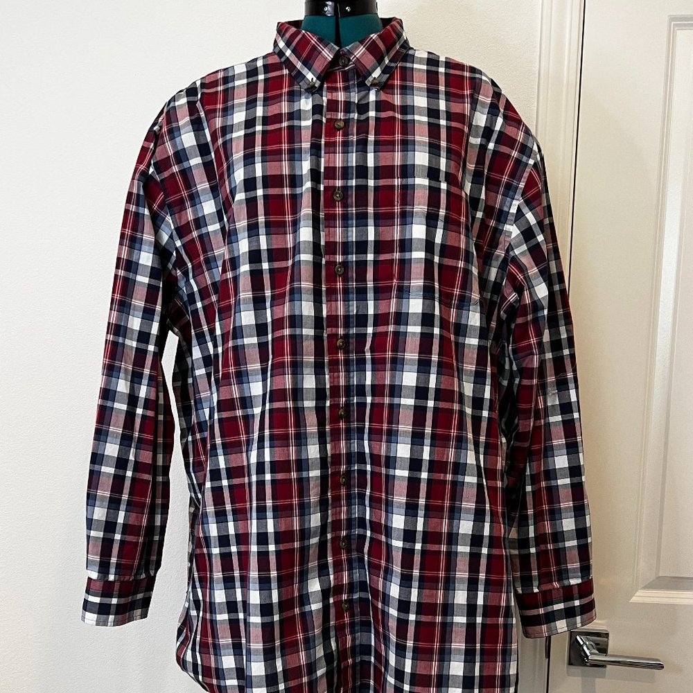 Mens Plaid long sleeve shirt Harbor Bay SZ 3XLT